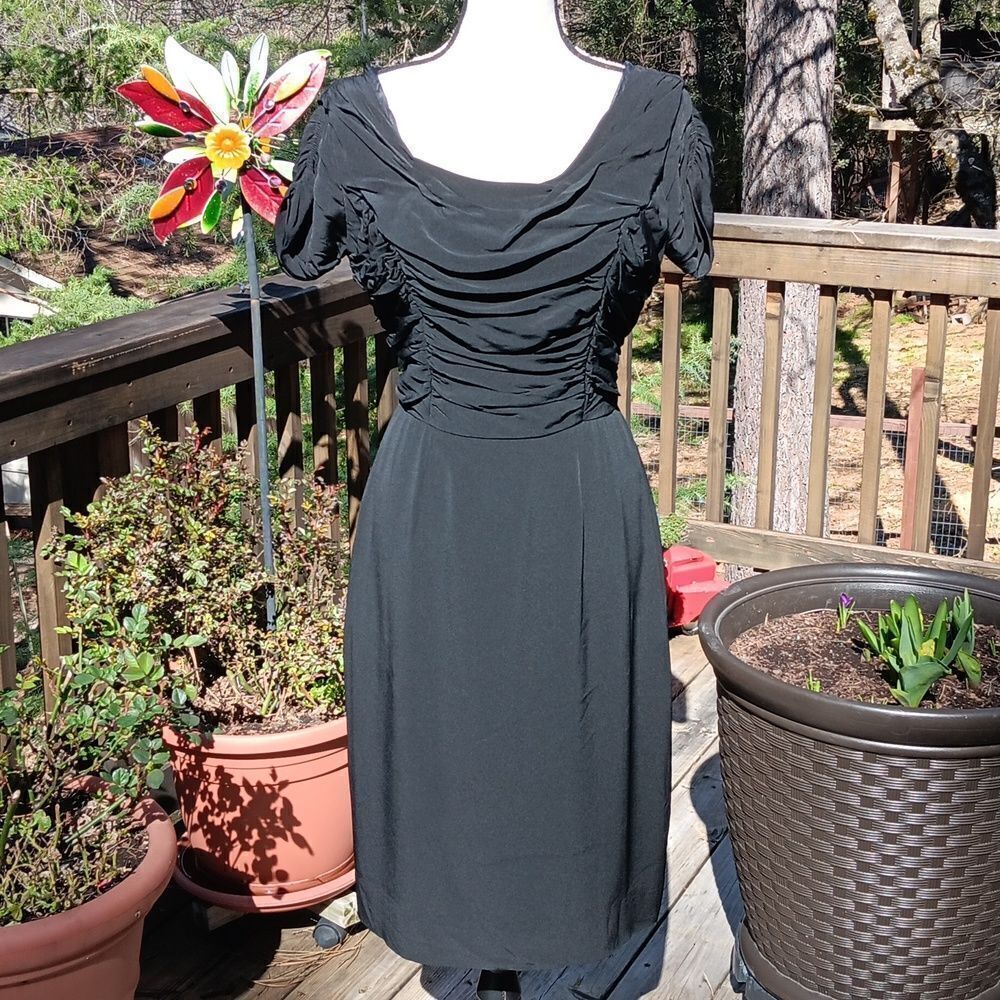 Vintage Mr. Mike Shirred Evening Dress